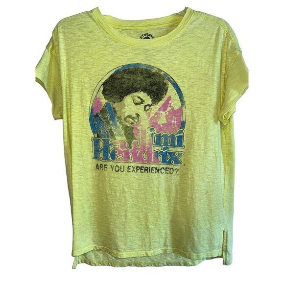Yellow Jimi Hendrix Are You Experienced Intentionally Distressed M Tee T Shirt - Picture 2 of 4